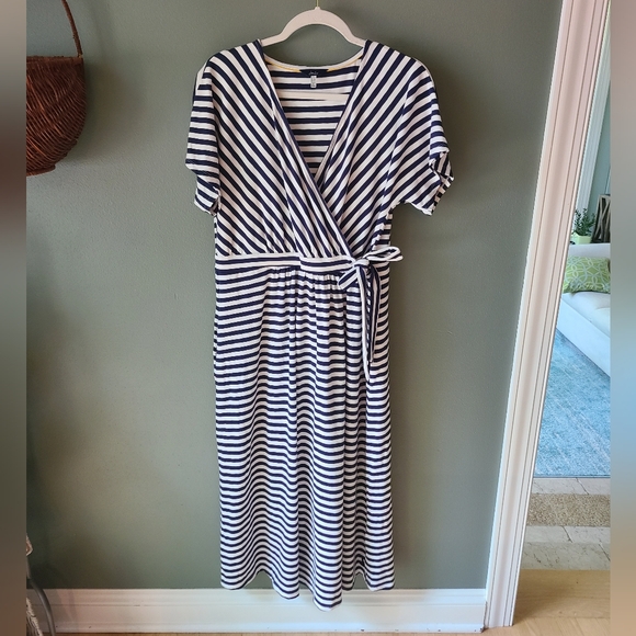 Joules Riley Striped Wrap Dress, Size 12 - Picture 2 of 5